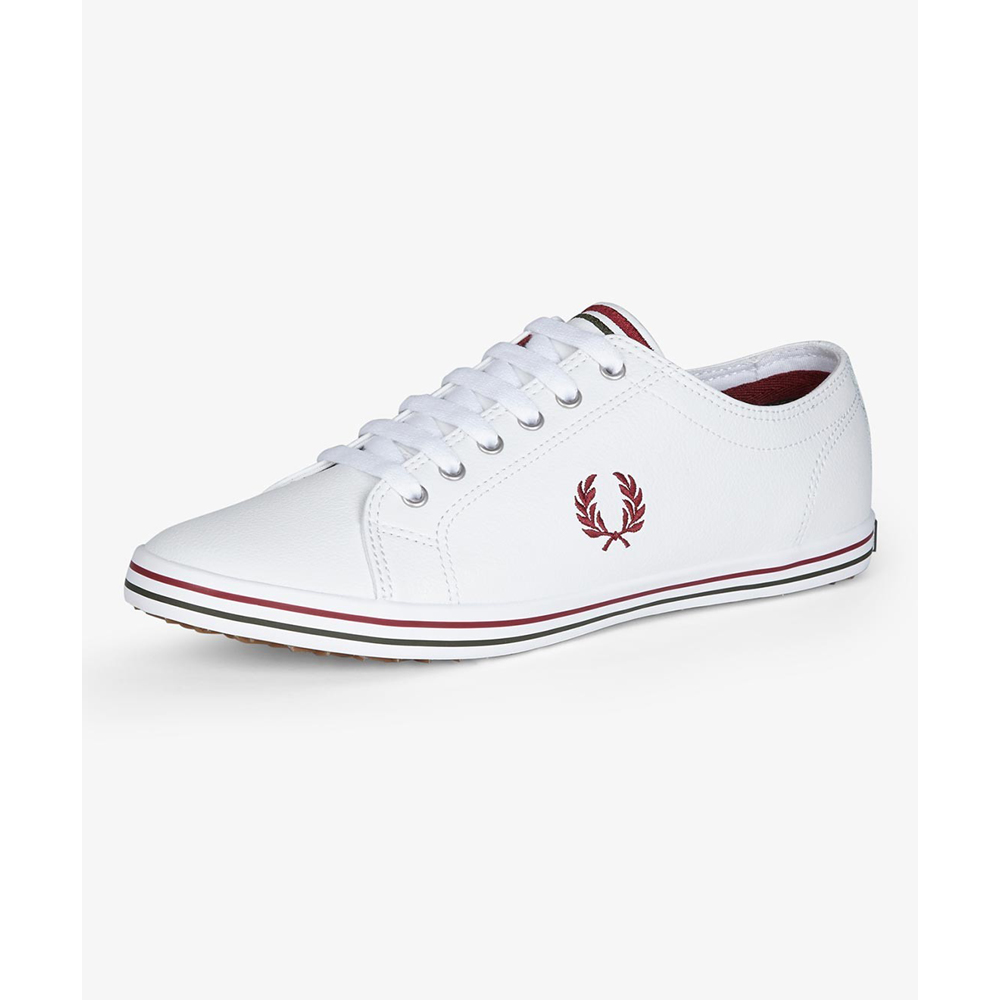 Buy Cheap Fred Perry Kingston Leather White / Maroon