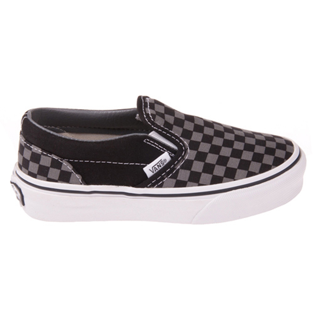 Vans VN-0LYGCK2 Youth Classic Slip On Black/True White Checker Shoes ...