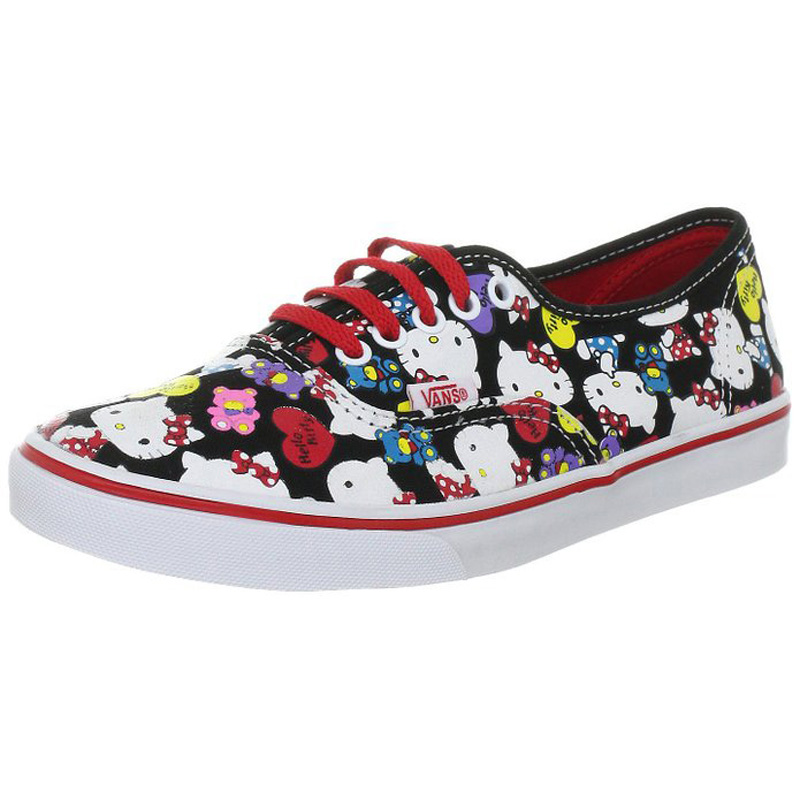 Vans VN 0QES66Z adult  Authentic Lo Pro Hello  Kitty  Black Red 
