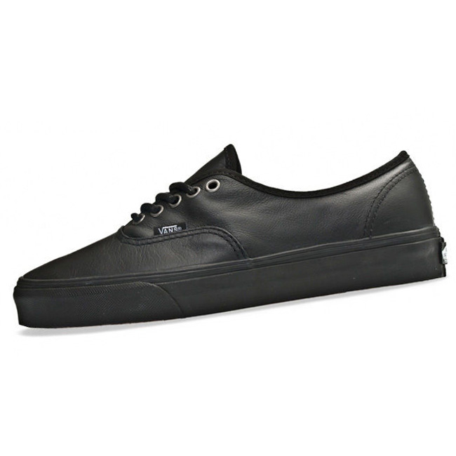 vans mens black leather shoes