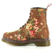 Dr. Martens 8 Eyelet With Taupe Victorian Flowers Boot